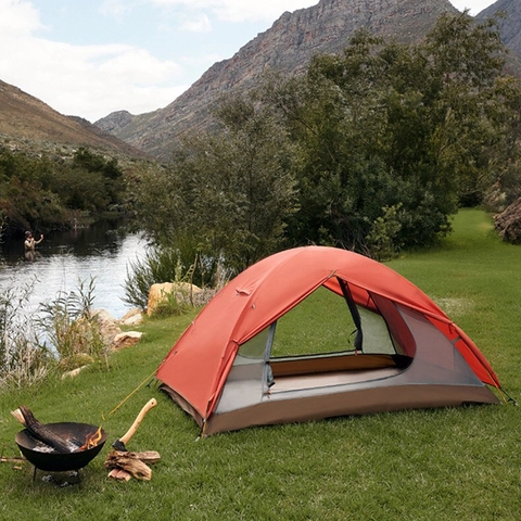 Lều cắm trại tự bung cho 4 - 5 người thoáng mát, có mái hiên chống nắng mưa (KT 2x2x1.45m) K118